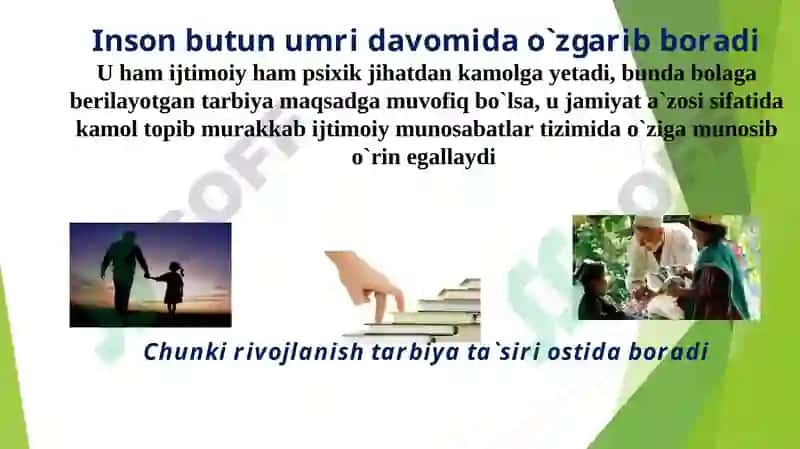 Rivojlanish psixologiyasi 8