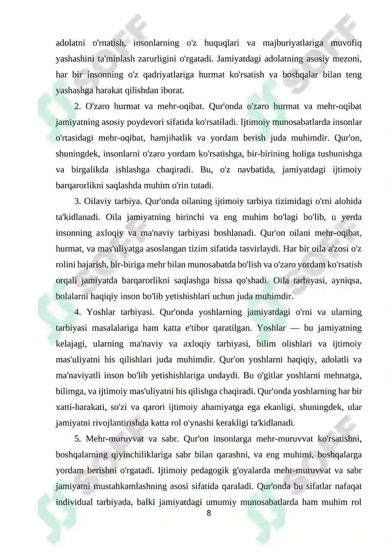 Qur'oni Karimda Ijtimoiy Pedagogik Gʻoyalar 8
