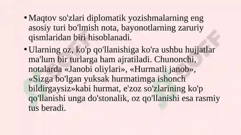 Diplomatik yozishmalar 8