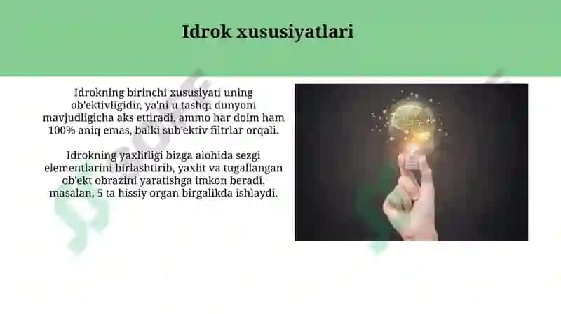 Sezgi va idrok: farqi, oʻzaro bogʻliqligi 8