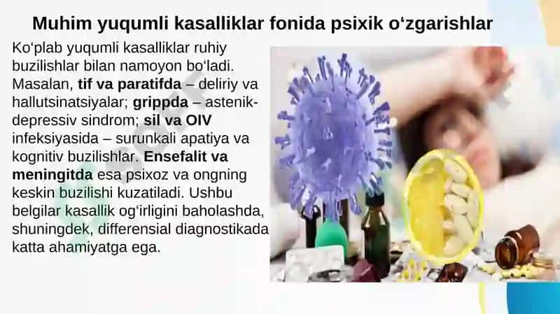 Yuqumli kasalliklarda uchraydigan ruhiy buzilishlar 8