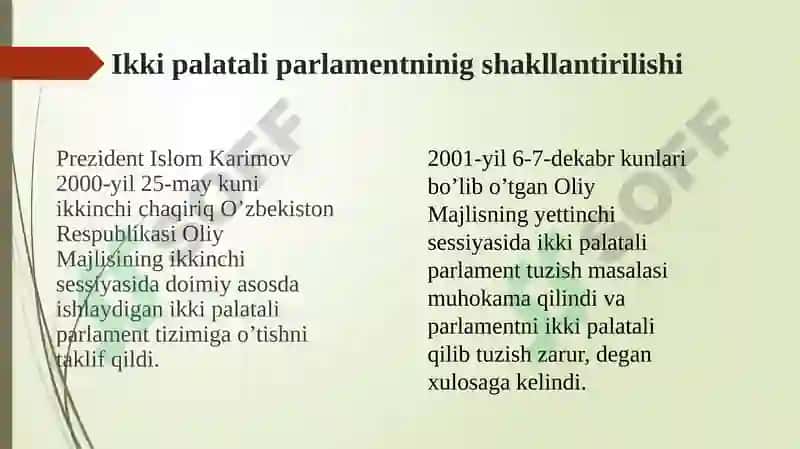O`zbekistonda demokratik, fuqarolik jamiyatining asoslarini o`rganish 8