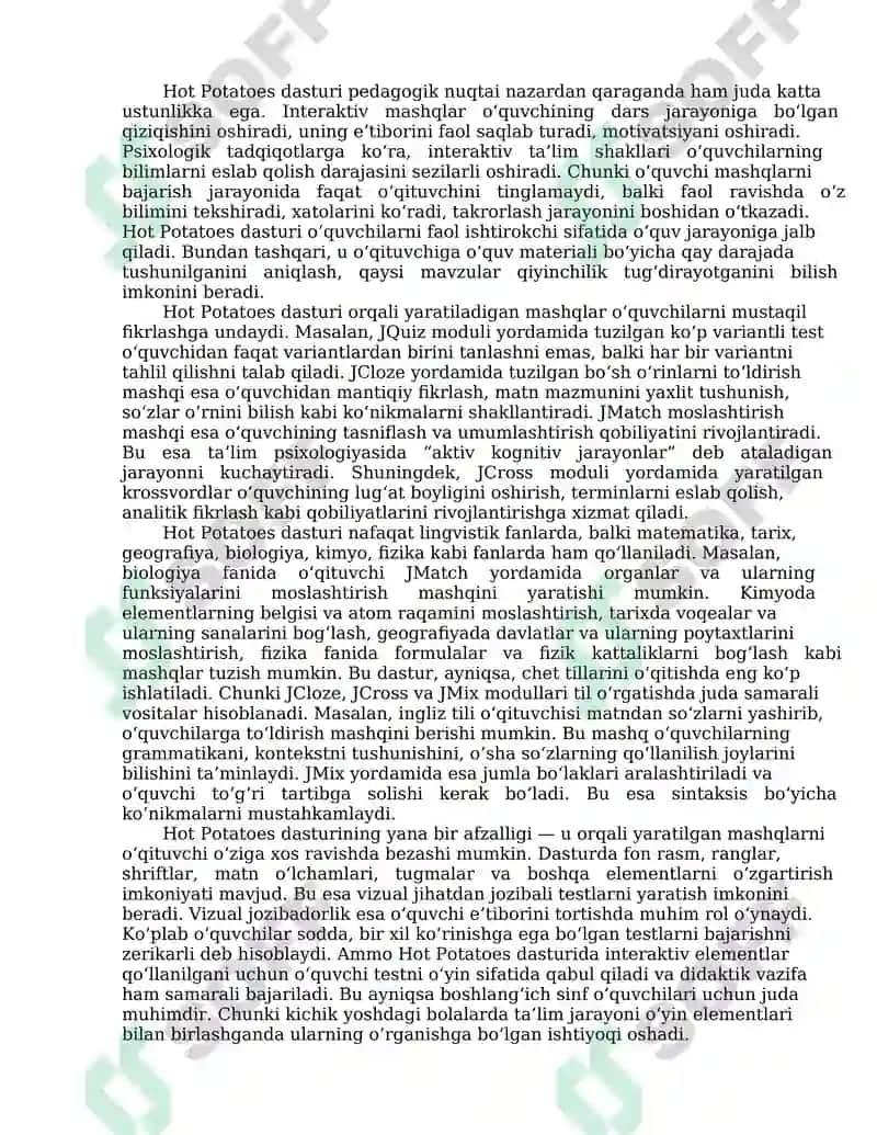 iSpring Suite,Hot Potatoes, MyTestX, easyQuizzy dasturlariva ularning imkoniyatlari 8
