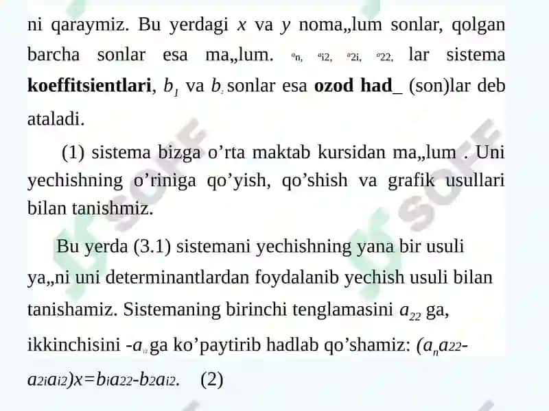 Chiziqli tenglamalar sistemasi 8