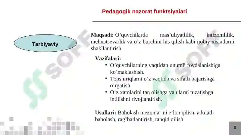 Pedagogik nazorat 8