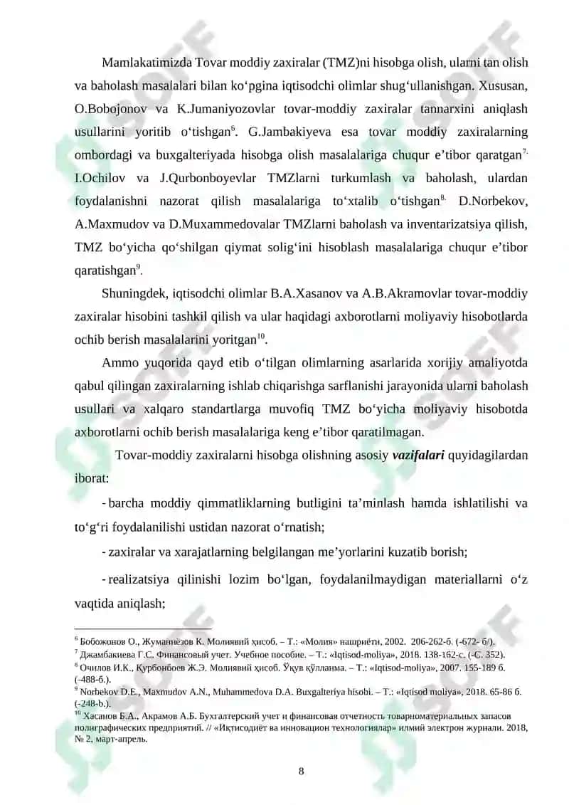 TOVAR MODDIY ZAXIRALAR HISOBI 8