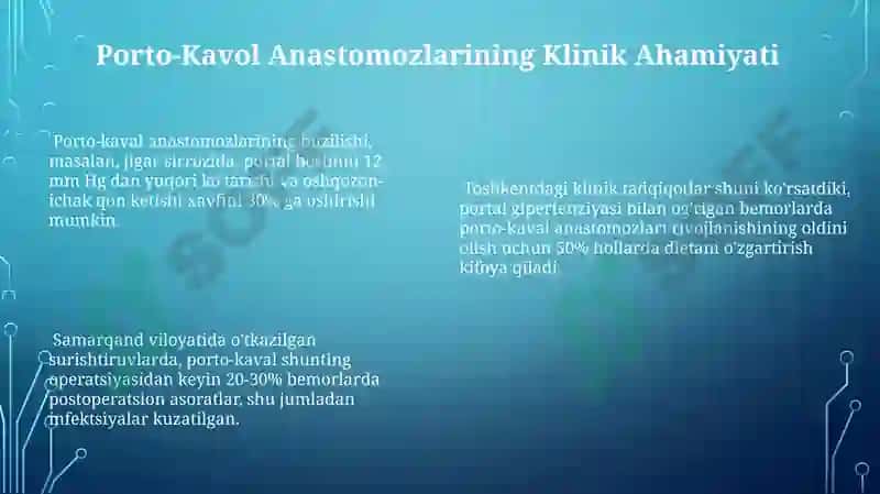 Kava-Kavol, Porto-Kavol Anastomozlar 8