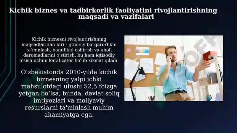KBXT (kichik biznes va xususiy tadbirkorlik) 8