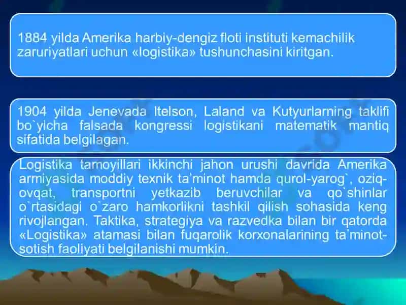 Lоgistikaning Rivоjlanish Tariхi 8