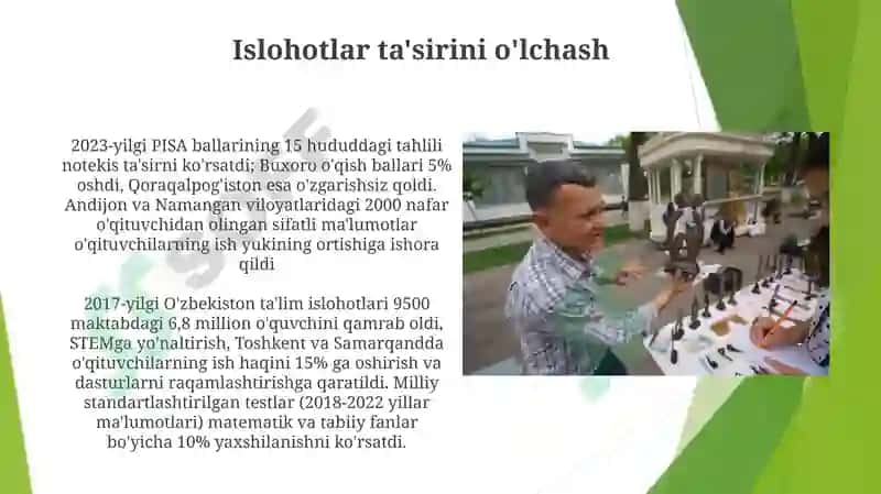 O'qituvchilarni tayyorlash va malakasini oshirish 8