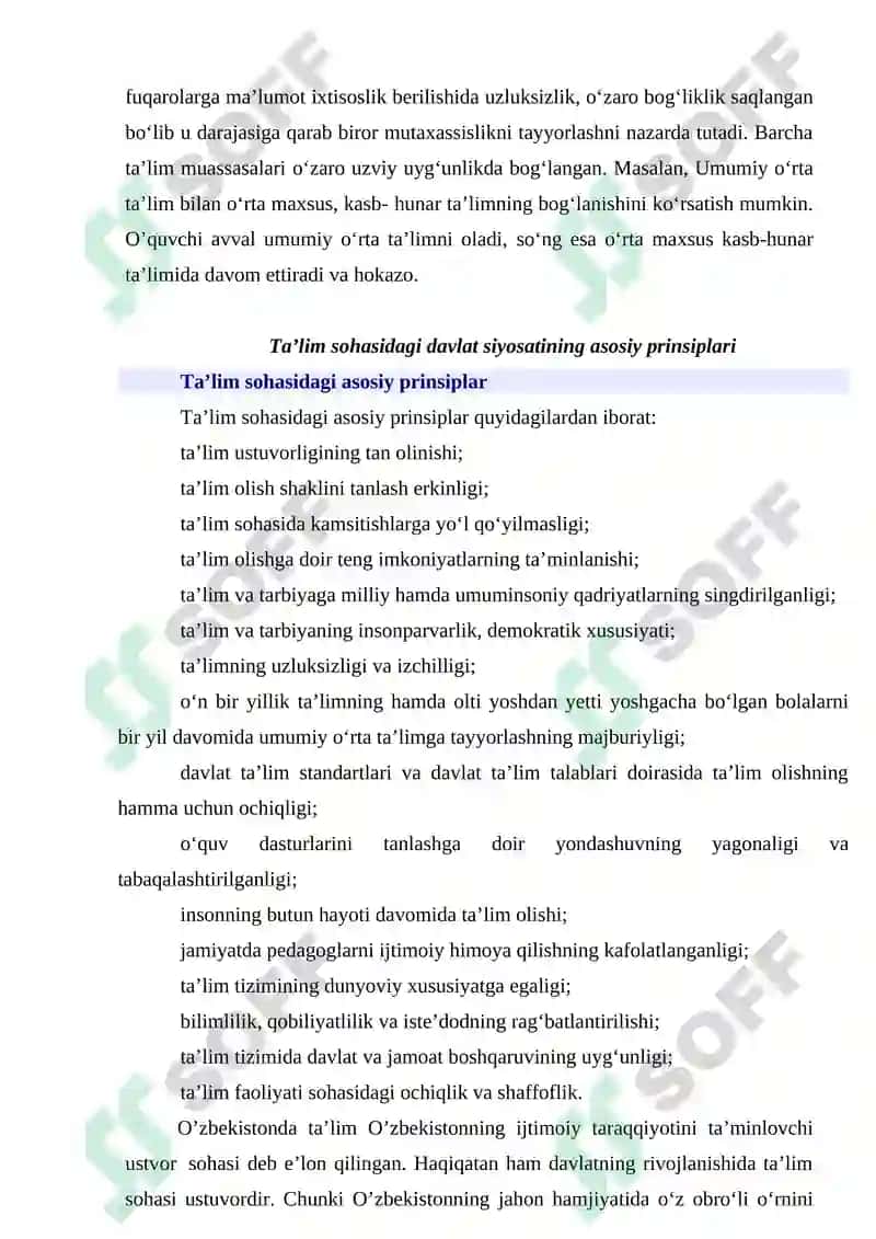 Ta'lim sohasidagi davlat siyosatining asosiy prinsiplari 8