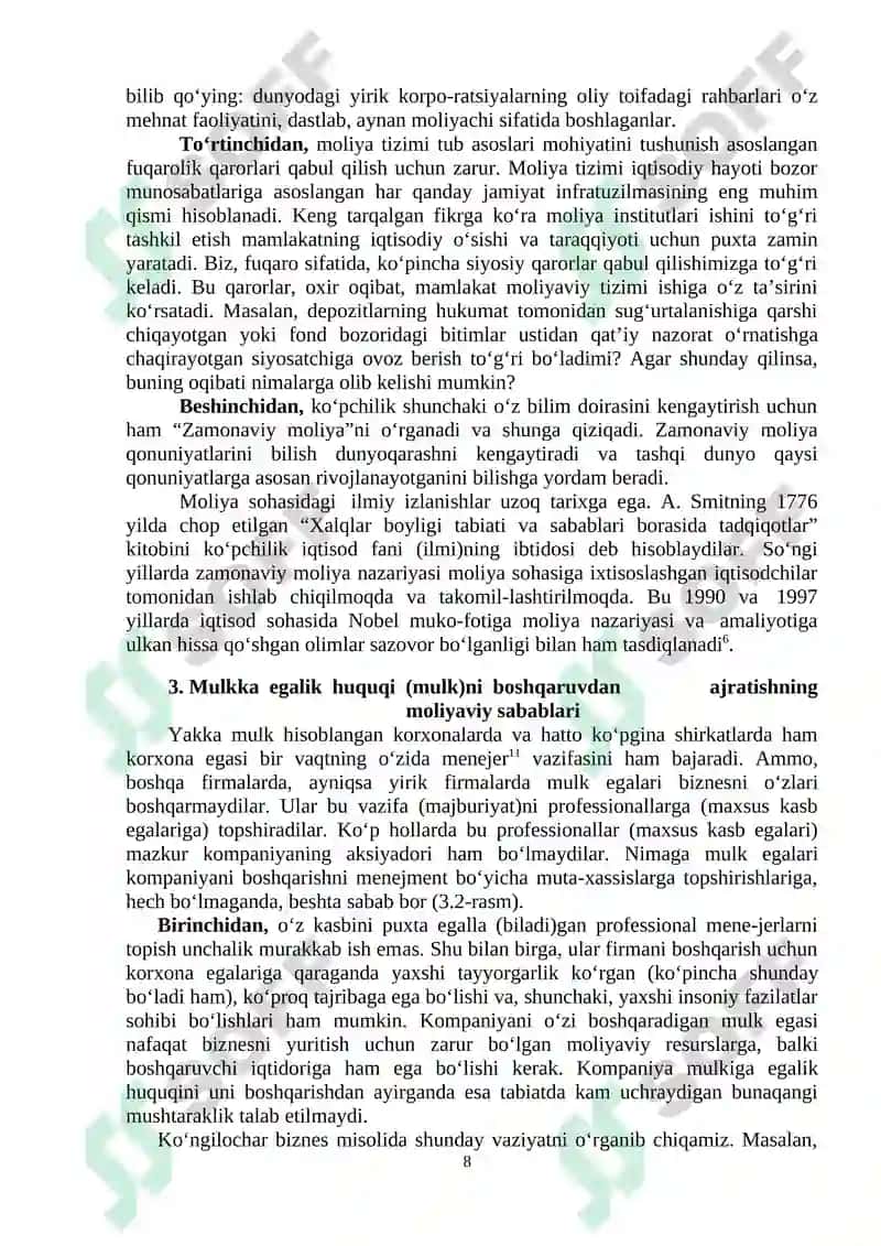 ZAMONAVIY MOLIYANING NAZARIY ASOSLARI 8