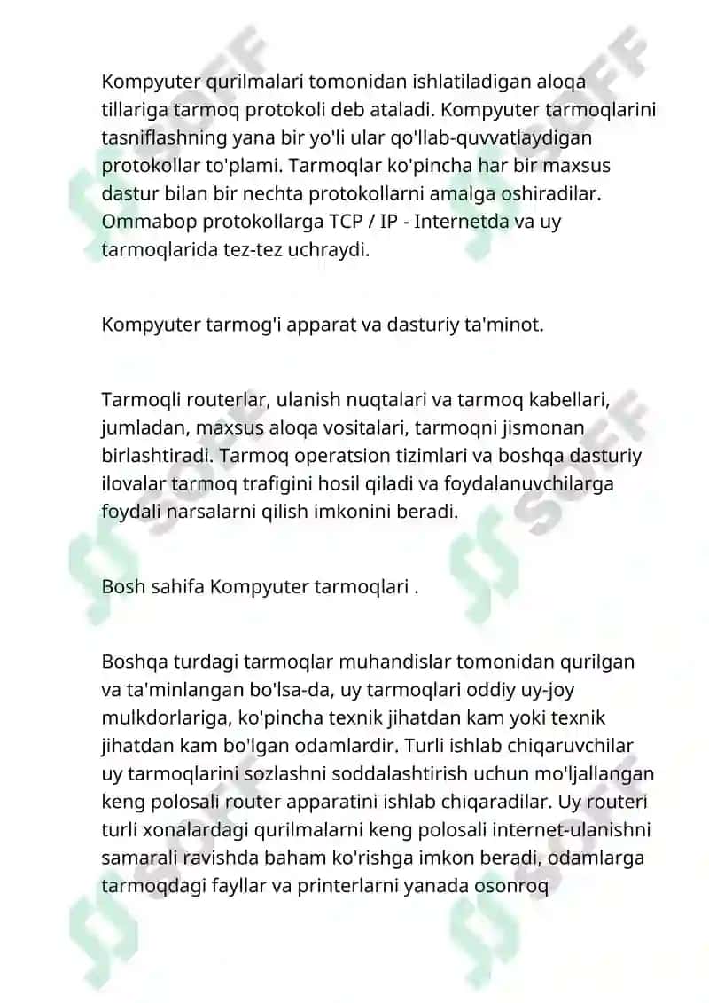 Zamonaviy kompyuter tarmoqlari 8