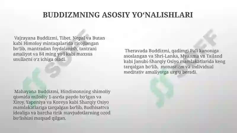 Buddaviylik dini tarixi va islom dinidan farqli jihatlari 8