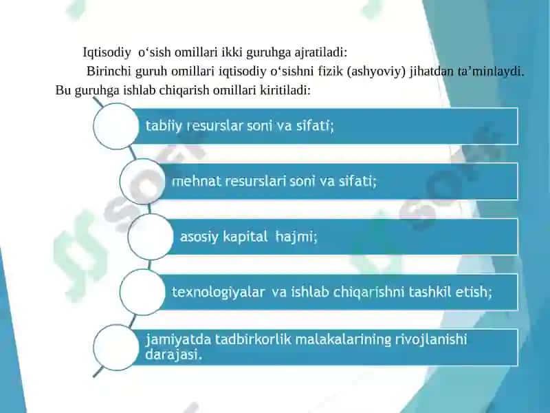 Iqtisodiy o`sish modellari 8