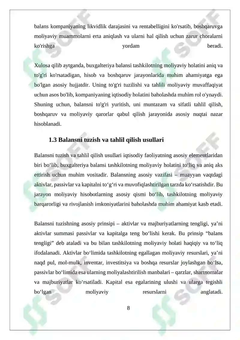 Buxgalteriya Balansi haqida 8