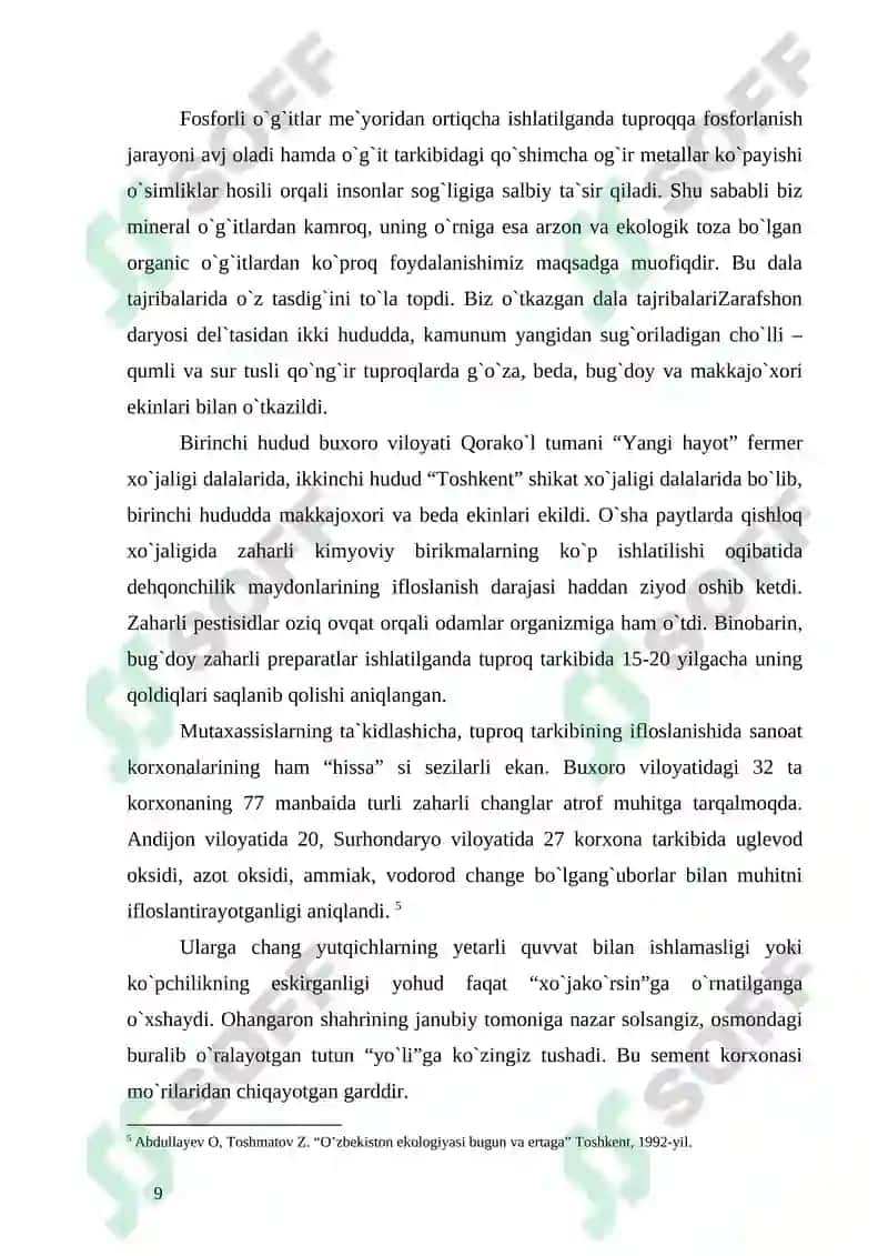 Ekologik muammolar va ularning hal etilishi 8