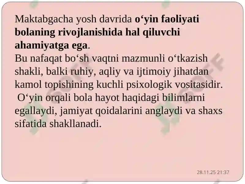 Maktabgacha tarbiya davri psixologiyasi 8