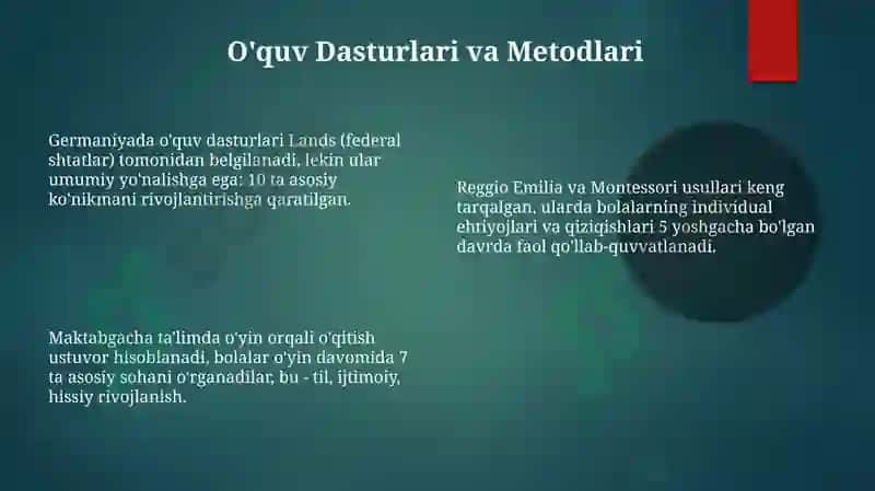 Germaniyada ta'lim tizimi va maktabgacha ta'lim 8