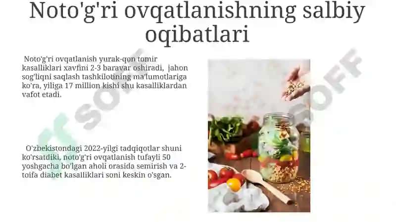 To'g'ri ovqatlanish ratsioni 8