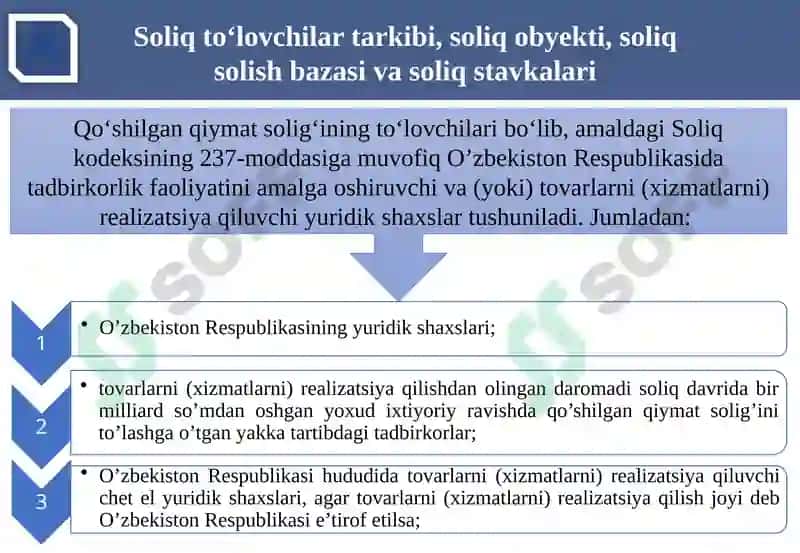 Qo‘shilgan qiymat solig‘i 8