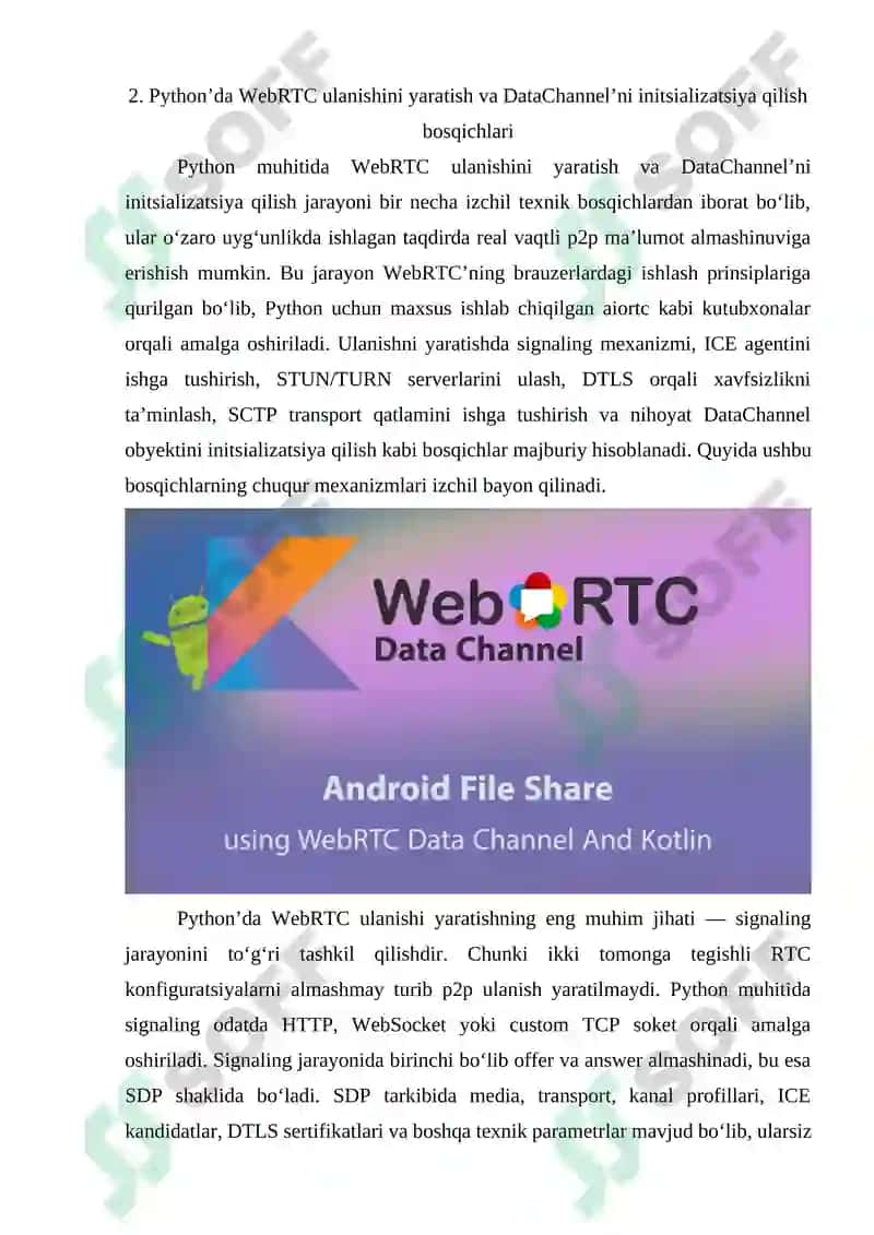 Pythonda WebRTC DataChannel Orqali Ma'lumot Almashish 8