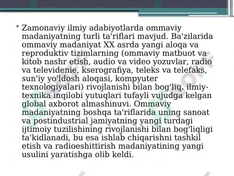 Badiiy filmlar va ommaviy ma'daniyat 8