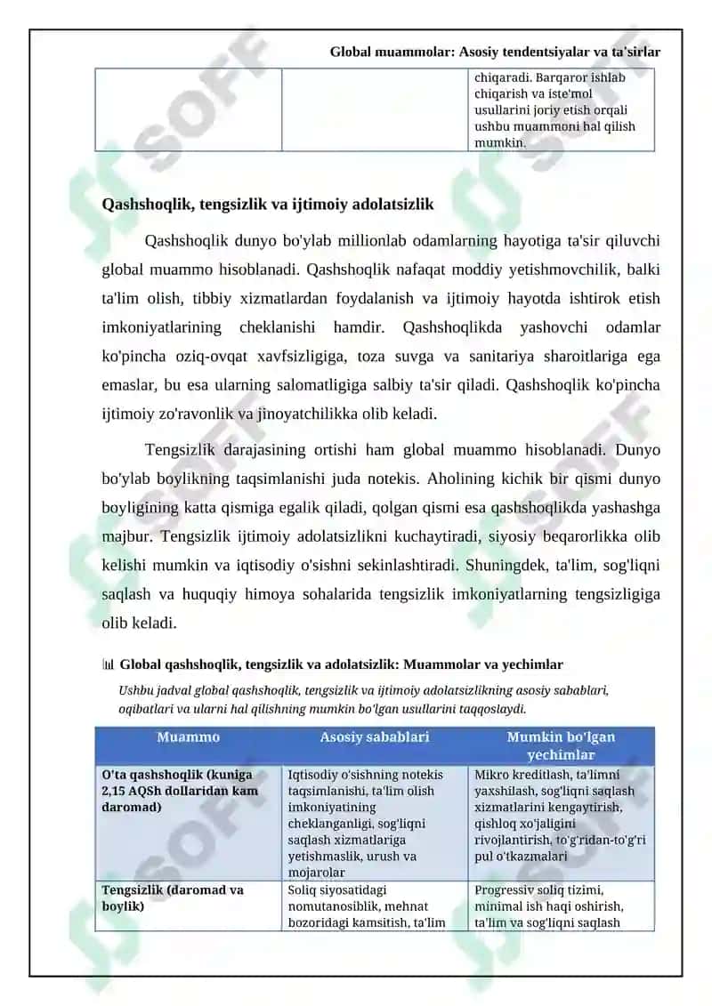 Global muammolar va ularni hal qilish yo‘llari 8