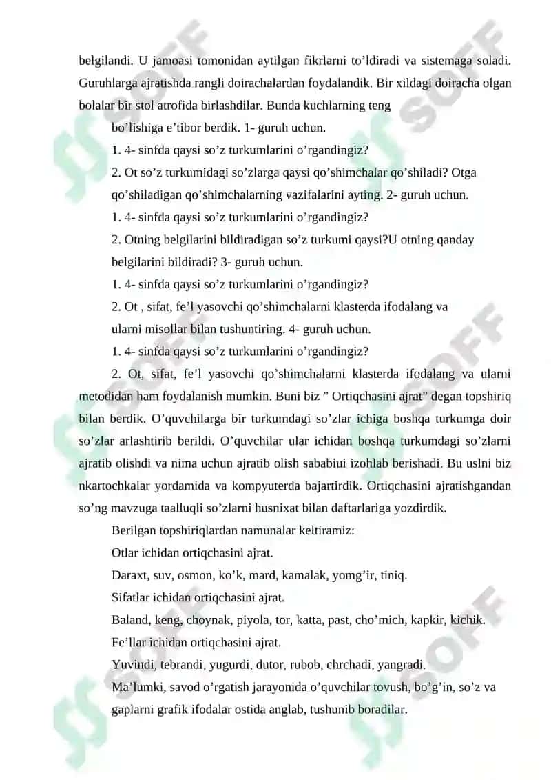 Sifat so'z turkumini o'rganish jarayonida o'quvchilar nutqini o'stirish 8