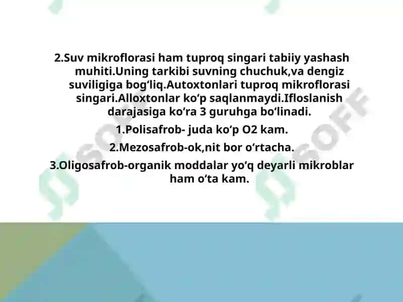 Mikroorganizmlarning ekologiyasi 8