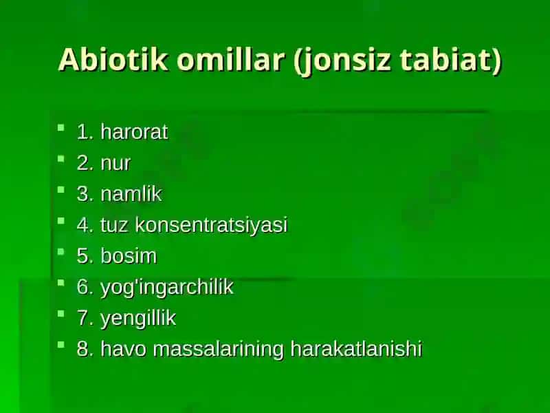 Atrof-muhit omillari 8