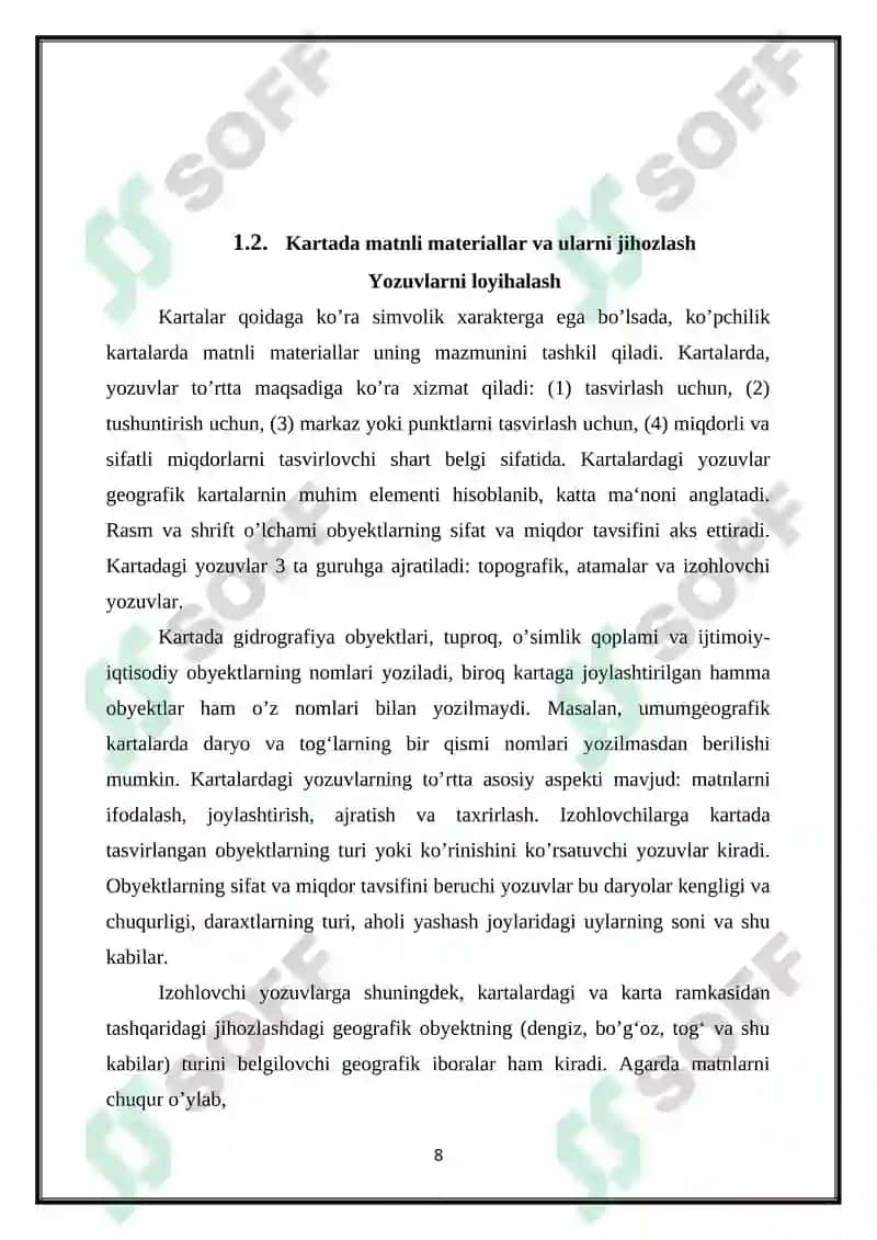 KARTALARNI BEZASH VA RELYEFNING PLASTIK TASVIRLANISHI 8