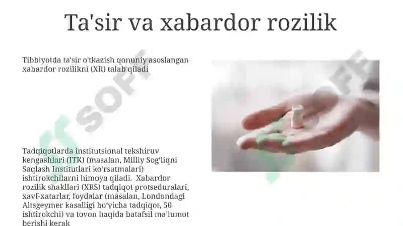 Ta'sirlash qonunlarining tibbiyotdagi ahamiyati 8