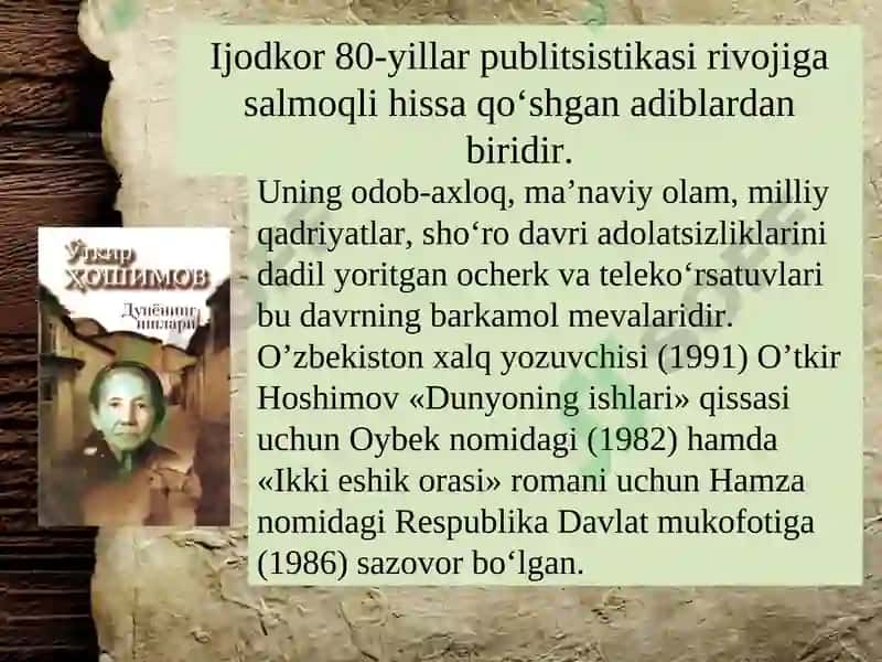 O'tkir Hoshimov asarlari 8