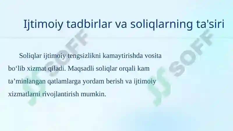 Soliqlarning makroiqtisodiy mohiyati va roli 8