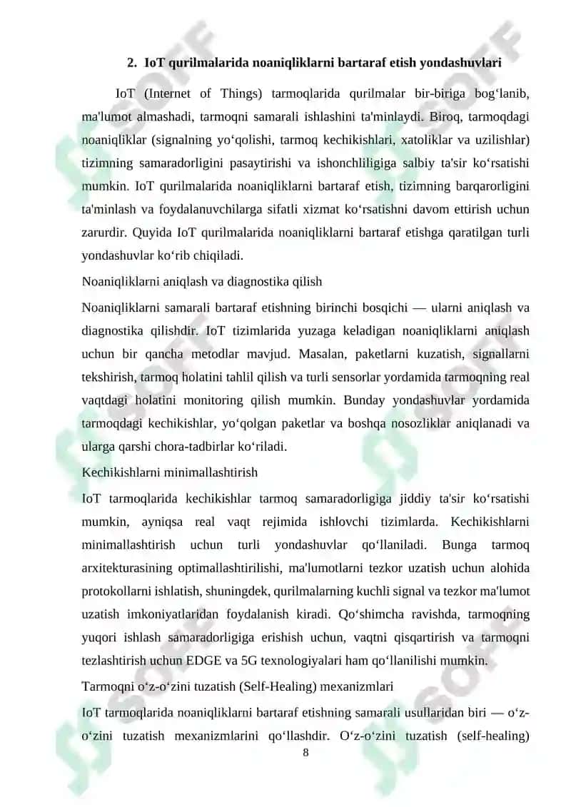 IoT qurilmalarida tarmoqdagi noaniqliklarni bartaraf etish 8