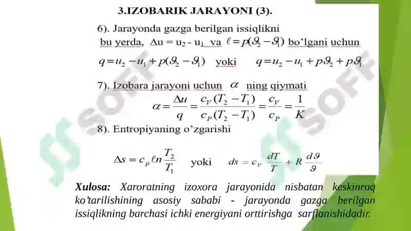 Izoxorik jarayoni 8