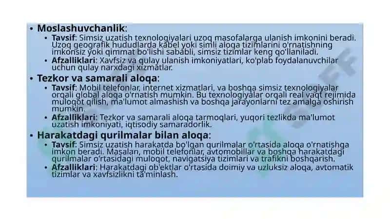 Signallarni simsiz uzatish usullari 8
