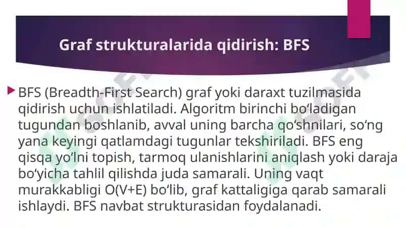 Ma’lumotlarni qidirish usullari, algoritmlari va ularning samaradorligi 8