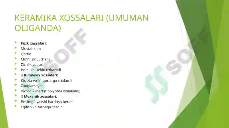 Keramika Turlari Va Ularning Xossalari 8