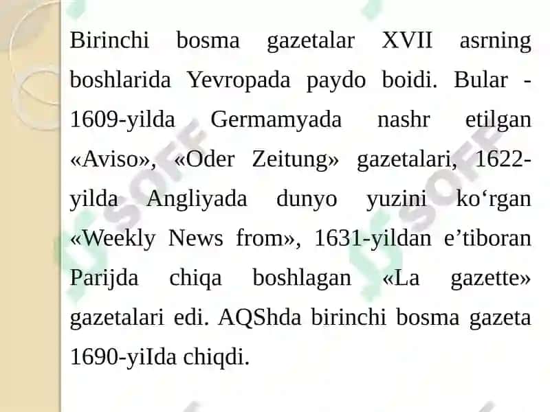 Zamonaviylik: an’anaviylik va ilk bosma nashrlar 8