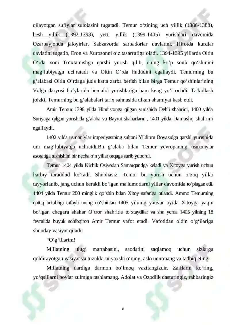 AMIR TEMUR TAJRIBALI SIYOSATCHI VA BUYUK DAVLAT ARBOBI 8