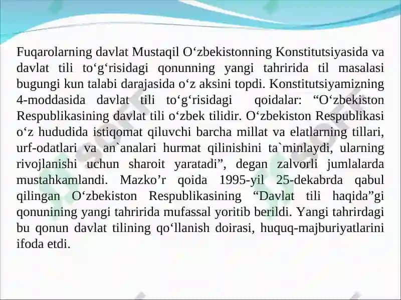 DAVLAT TILIDA ISH YURITISHKURSI 8