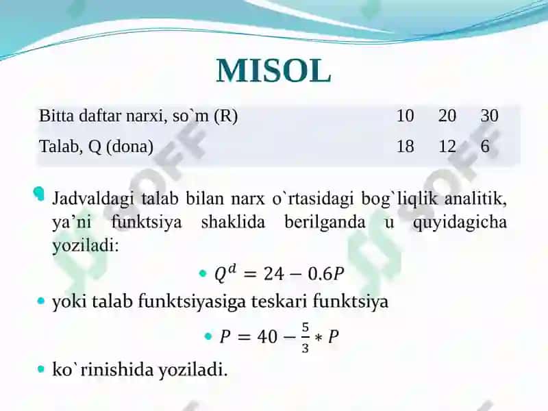 Talab va Taklif Qonunlari 8
