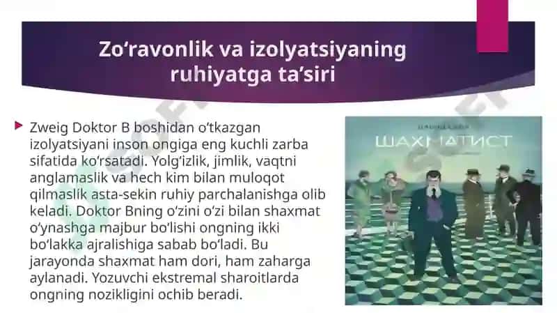Stefan Zweigning “Shaxmat novellasi” asari tahlili 8
