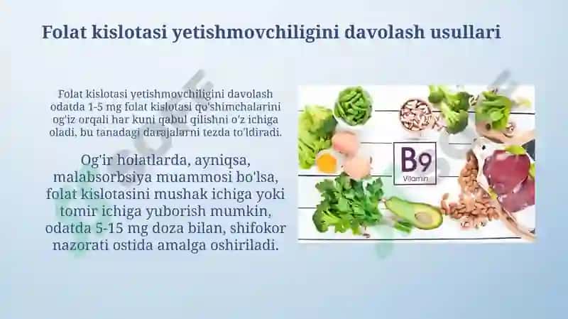 Folat kislotasining yetishmovchiligi 8
