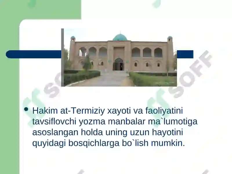 Al-Hakim at-Termiziyhayoti va ijodi va maqbarasi 8