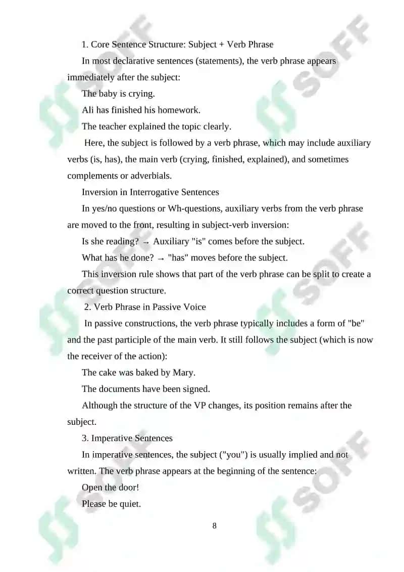 Course Work on Learning Language Aspect 8