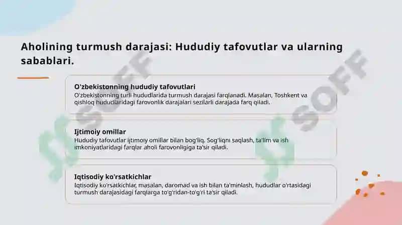 Aholining turmush darajasini o'rganish 8