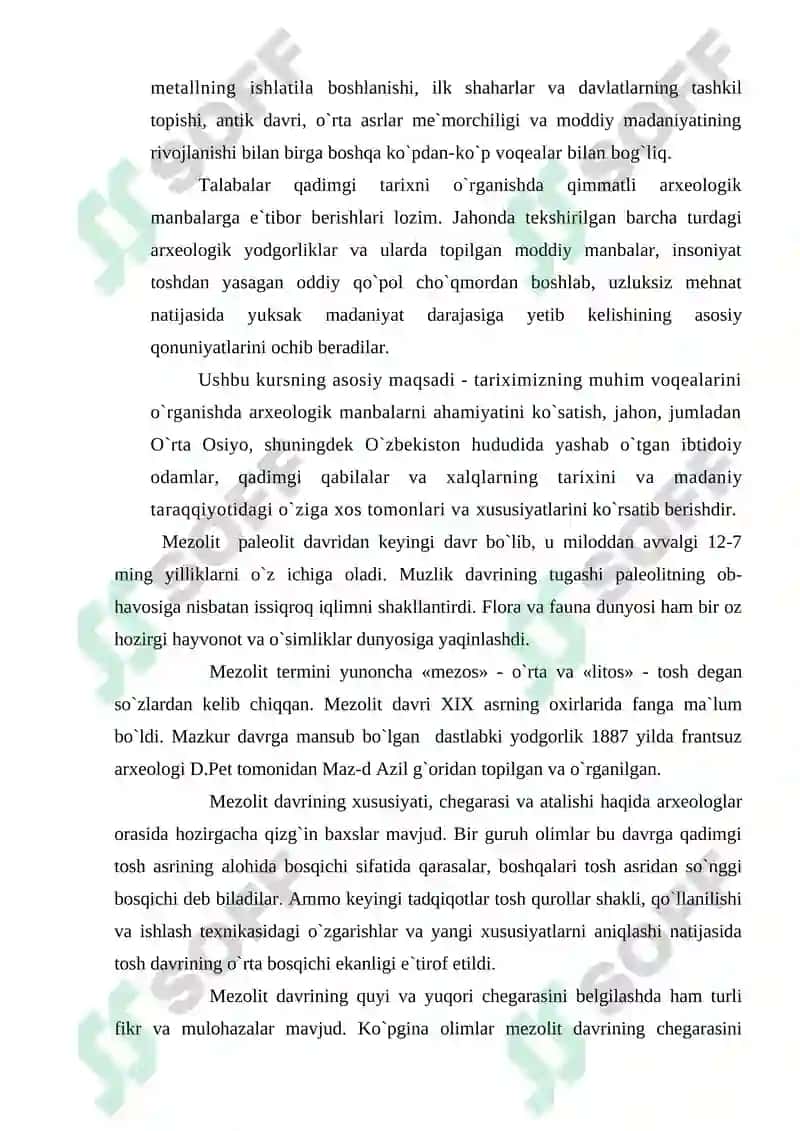 Mezolit davri o’rganish tarixi 8